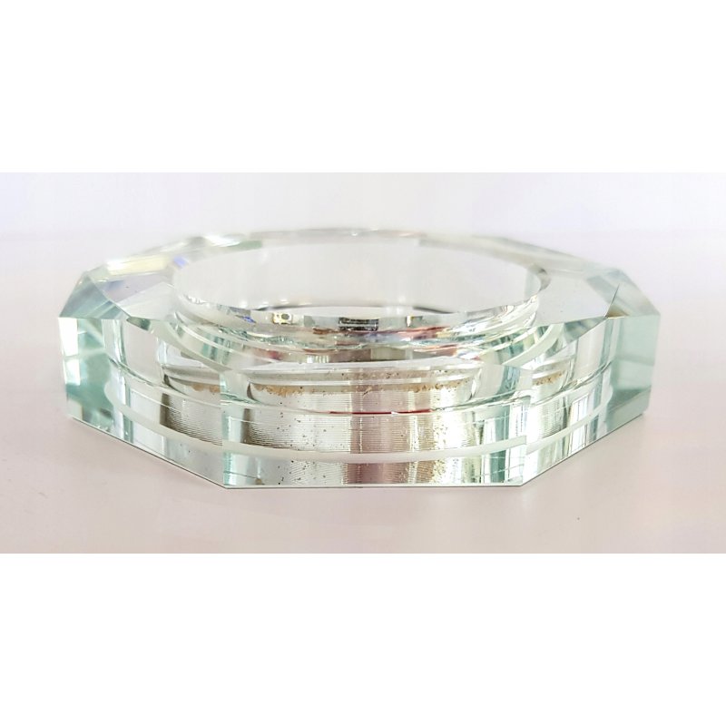 OPRAWA HALOGEN SZKLANA GRUBA OKRĄGŁA SZLIF lustrzana White