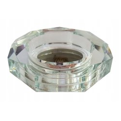 OPRAWA HALOGEN SZKLANA GRUBA OKRĄGŁA SZLIF lustrzana White