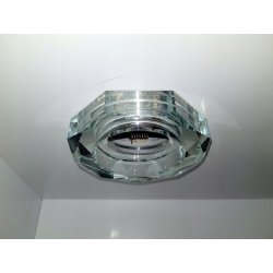 OPRAWA HALOGEN SZKLANA GRUBA OKRĄGŁA SZLIF lustrzana White