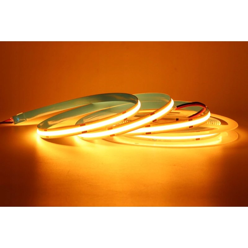 Taśma LED COB 24V 10W/m 480 linia neon barwa BIAŁA bardzo CIEPŁA 2060K 5mb