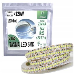 SUPER MOCNA Taśma LED HQ 24V 2835 IP20 1200d 5m CW