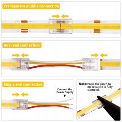 2x Złączka do taśm LED COB CCT multiwhite IP20 10mm łącznik prosty na 3 PIN