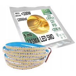 MEGA MOCNA 12V Taśma 1200 LED PREMIUM 2835 IP20 5m