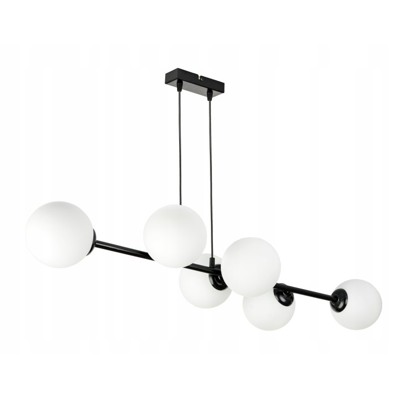 LAMPA SUFITOWA WISZĄCA zwis LOFT PROSTY NA SZKLANY KLOSZ KULA 6 x E27