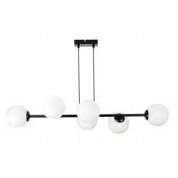 LAMPA SUFITOWA WISZĄCA zwis LOFT PROSTY NA SZKLANY KLOSZ KULA 6 x E27