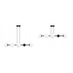 LAMPA SUFITOWA WISZĄCA zwis LOFT PROSTY NA SZKLANY KLOSZ KULA 6 x E27