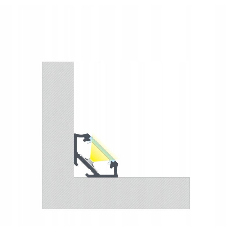 1mb Profil LED C aluminiowy KĄTOWY NAROŻNY CZARNY