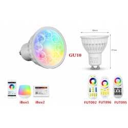 Żarówka LED MiLight FUT103 GU10 4W RGB+CCT smart strefowa Sterownaie RF