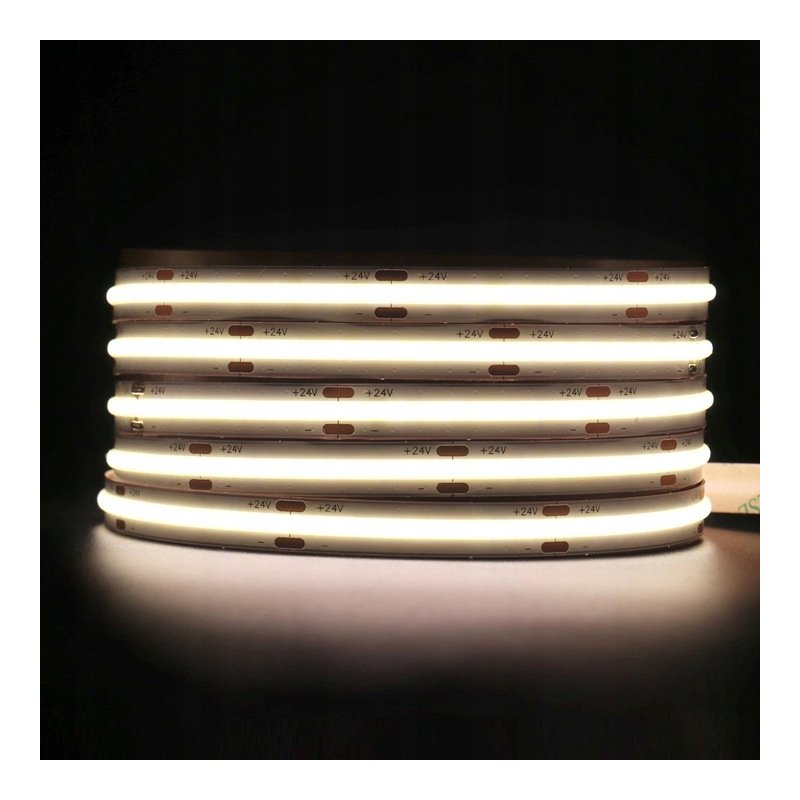 Taśma LED COB 24V 12W 8mm 528 d/m Neon NW 4000K 1m z rolki 30m cięty co 1mm