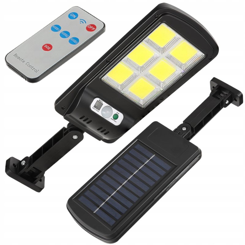 Uliczna Lampa solarna LED COB + czujnik PIR Pilot