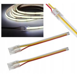 2x Złączka LED MONO CCT COB DIGITAL taśm cyfrowych 3 PIN 10mm łącznik kabel