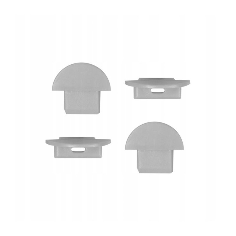 PROFIL aluminiowy WPUSZCZANY srebrny + KLOSZ mleczny zaślepki 2m do led