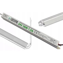 Zasilacz napięciowy 24V 36W 1,5A ultra slim montażowy do taśm LED cienki