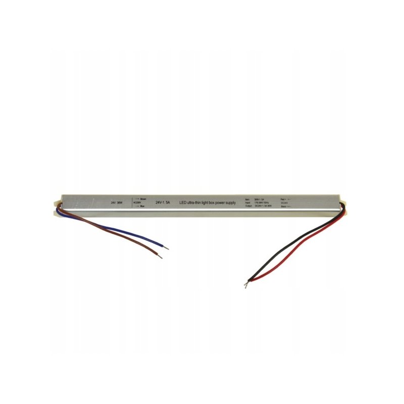 Zasilacz napięciowy 24V 36W 1,5A ultra slim montażowy do taśm LED cienki