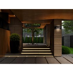 Kinkiet ogrodowy ścienny Oprawa LAMPA elewacyjna na 1xE27 IP54 CZARNY