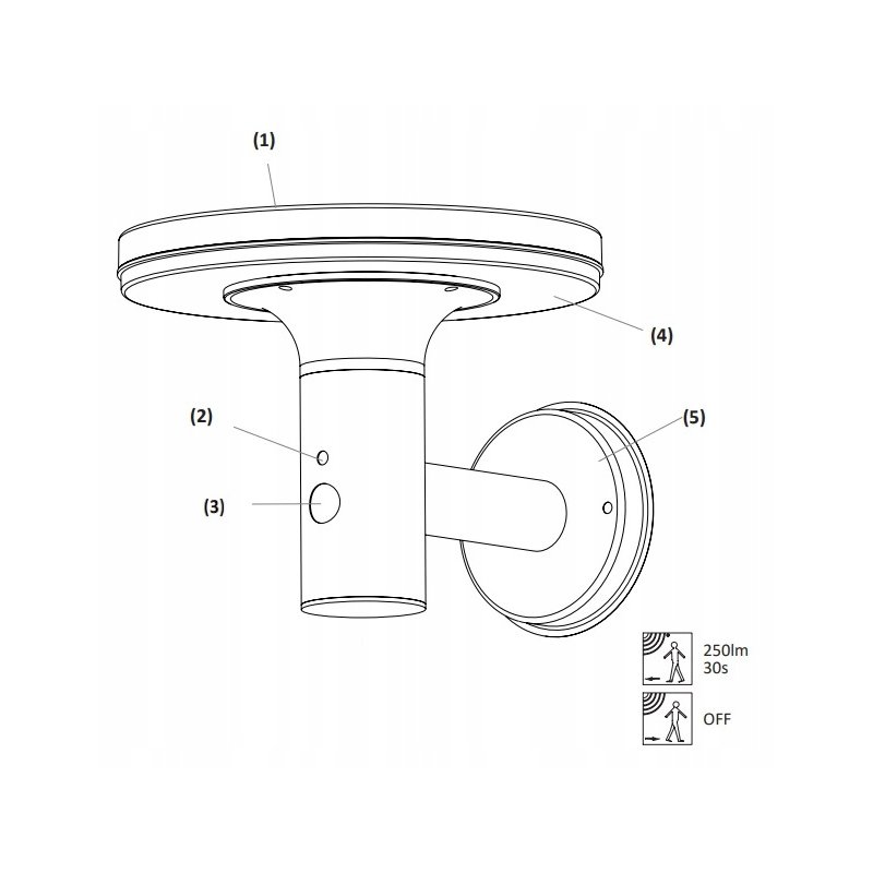 Lampa PREMIUM Elewacyjna Solarna Ogrodowa LED NW Kinkiet solarny + PIR
