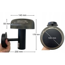 Lampa PREMIUM Elewacyjna Solarna Ogrodowa LED NW Kinkiet solarny i na USB