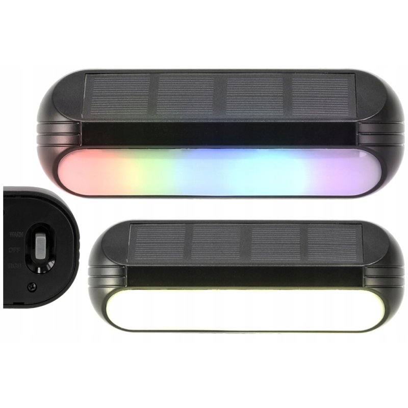 Lampa PREMIUM Elewacyjna Solarna Ogrodowa Kinkiet solarny LED RGBW WW IP65