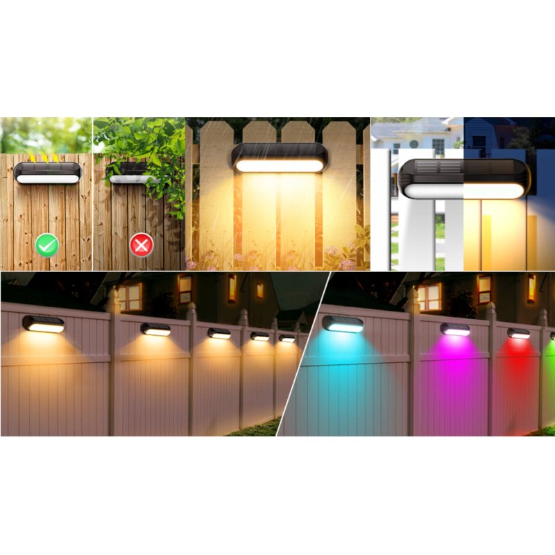 Lampa PREMIUM Elewacyjna Solarna Ogrodowa Kinkiet solarny LED RGBW WW IP65