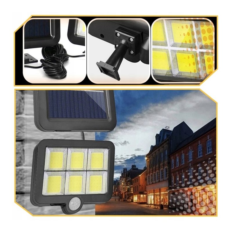 Lampa solarna NAŚWIETLACZ z panelem solarnym na kablu z czujnikiem PIR