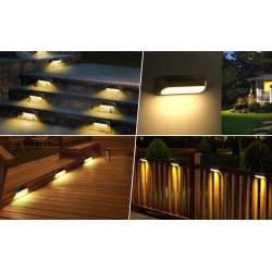Lampa PREMIUM Elewacyjna Solarna Ogrodowa Kinkiet solarny LED RGBW WW IP65