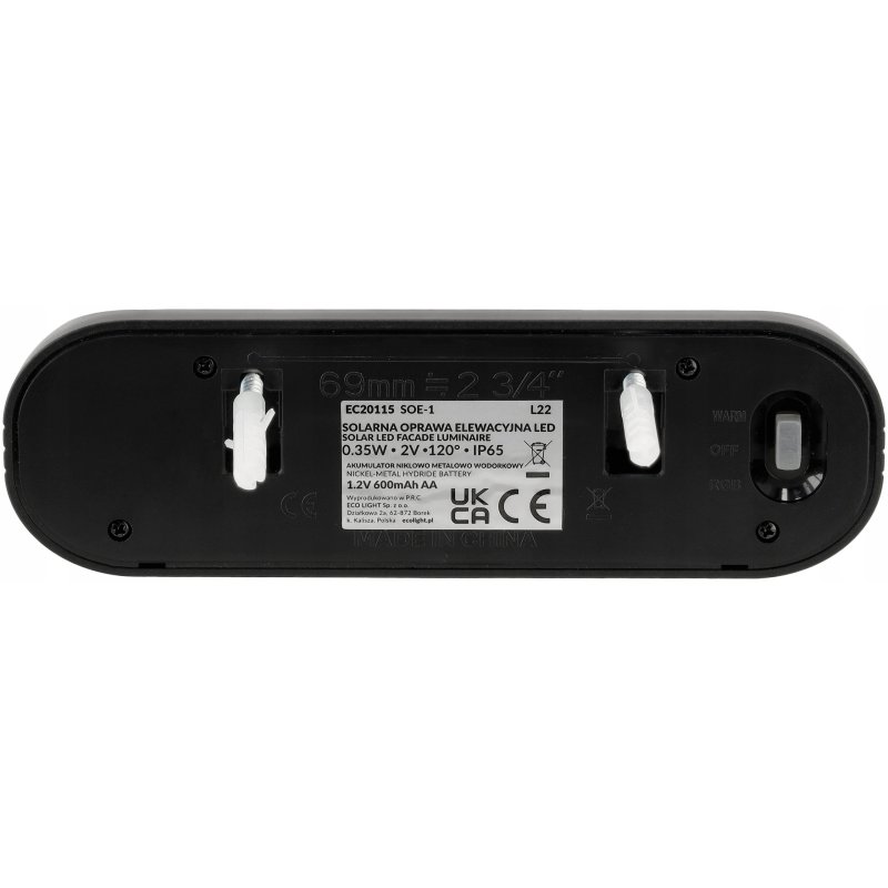 Lampa PREMIUM Elewacyjna Solarna Ogrodowa Kinkiet solarny LED RGBW WW IP65