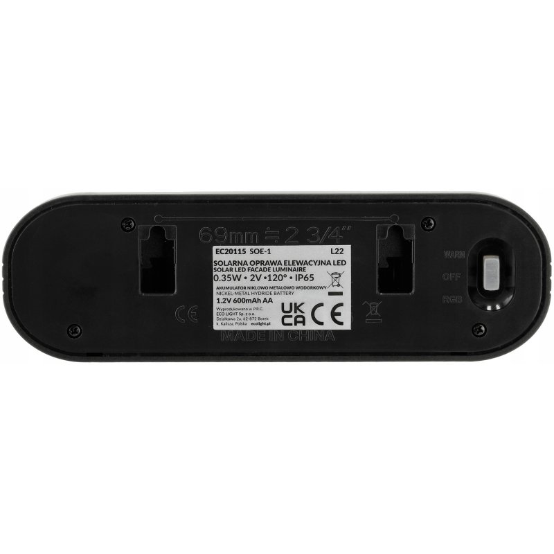 Lampa PREMIUM Elewacyjna Solarna Ogrodowa Kinkiet solarny LED RGBW WW IP65
