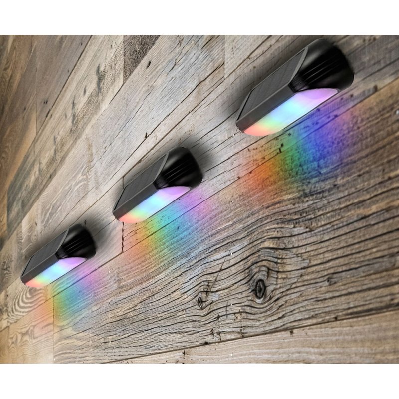 Lampa PREMIUM Elewacyjna Solarna Ogrodowa Kinkiet solarny LED RGBW WW IP65