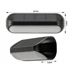Lampa PREMIUM Elewacyjna Solarna Ogrodowa Kinkiet solarny LED RGBW WW IP65