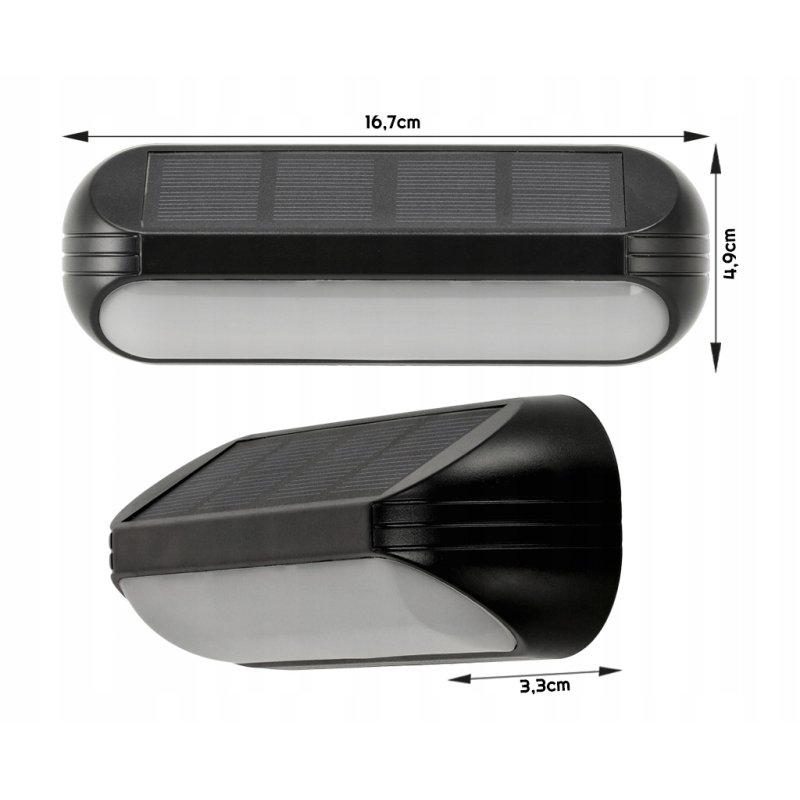 Lampa PREMIUM Elewacyjna Solarna Ogrodowa Kinkiet solarny LED RGBW WW IP65