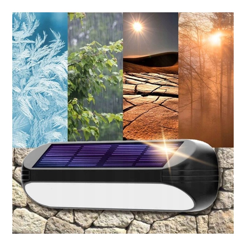 Lampa PREMIUM Elewacyjna Solarna Ogrodowa Kinkiet solarny LED RGBW WW IP65
