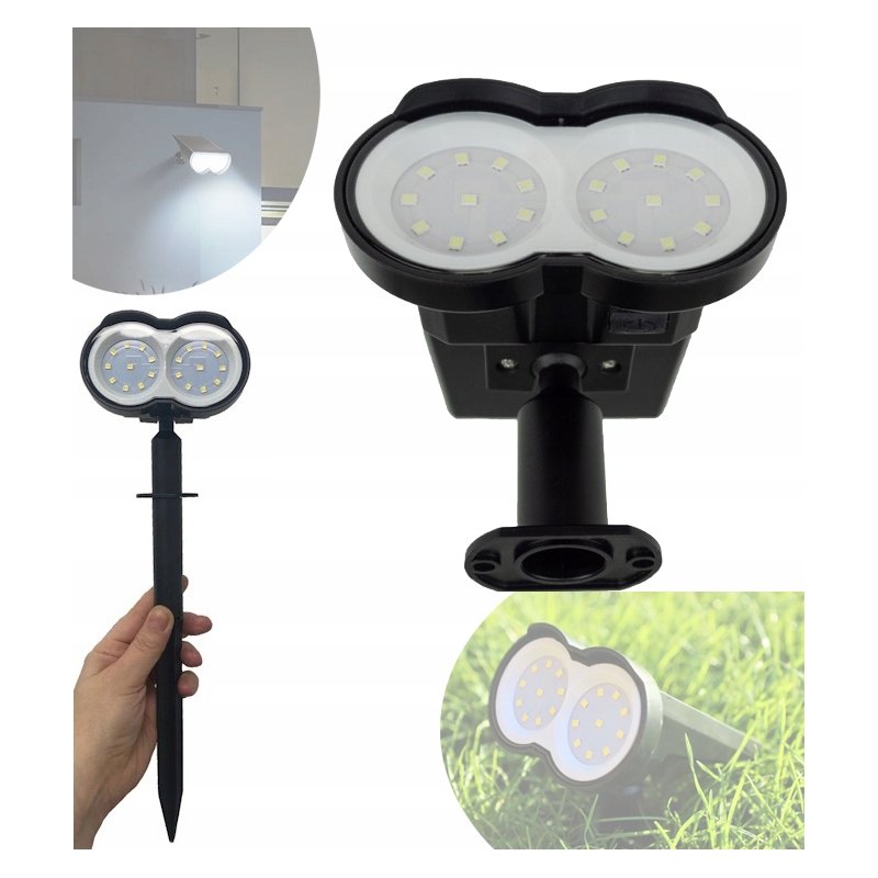 Reflektor PREMIUM ruchomy solarny OGRODOWA LAMPA SOLARNA WBIJANA LED NW