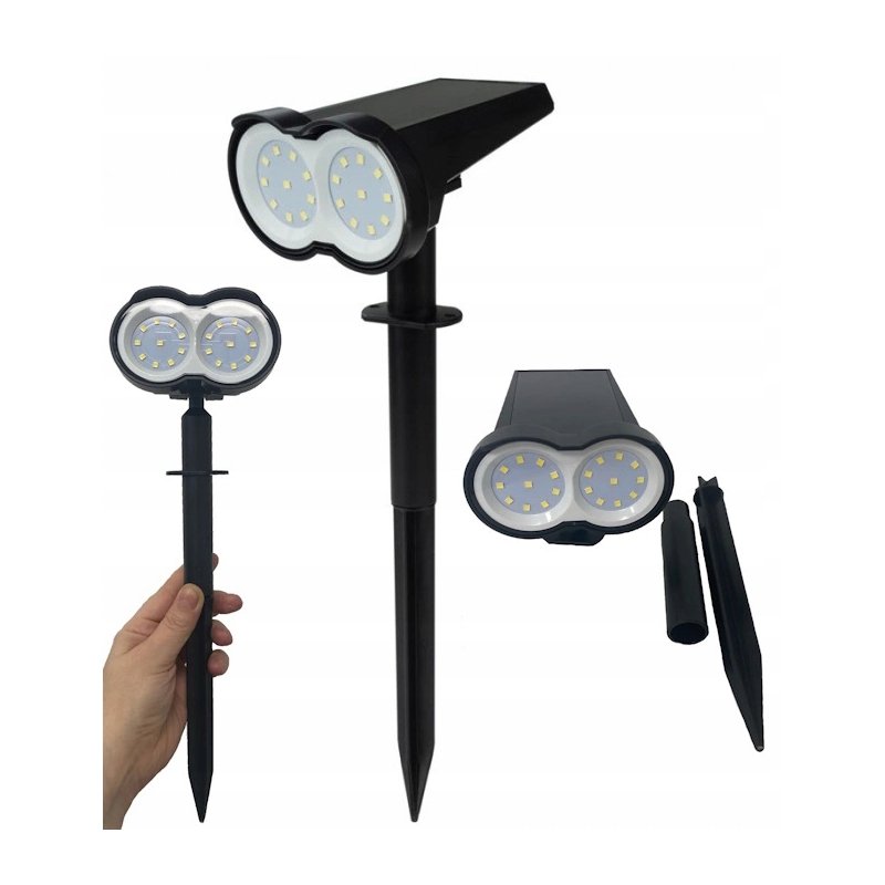 Reflektor PREMIUM ruchomy solarny OGRODOWA LAMPA SOLARNA WBIJANA LED NW