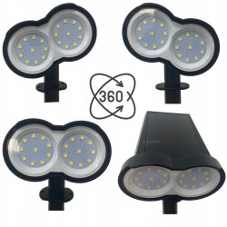 Reflektor PREMIUM ruchomy solarny OGRODOWA LAMPA SOLARNA WBIJANA LED NW