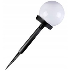 Lampka ogrodowa SOLARNA LAMPA KULA PCV 10cm wbijana LED barwa ZIMNA