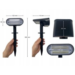 Reflektor PREMIUM ruchomy solarny OGRODOWA LAMPA SOLARNA WBIJANA LED NW