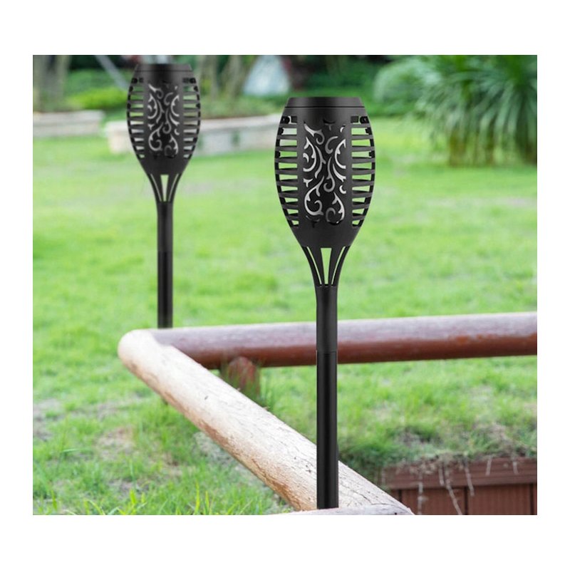 Lampka ogrodowa SOLARNA Lampa wbijana POCHODNIA płomień CIEPŁA 1700K 51cm