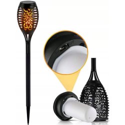 Lampka ogrodowa SOLARNA Lampa wbijana POCHODNIA płomień CIEPŁA 1700K 51cm