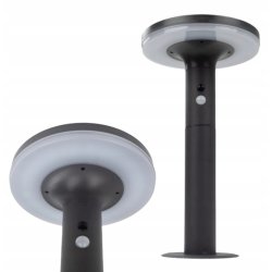 Lampka PREMIUM ogrodowa SOLARNA TALERZ słupek ogrodowy mocny LED NW + PIR