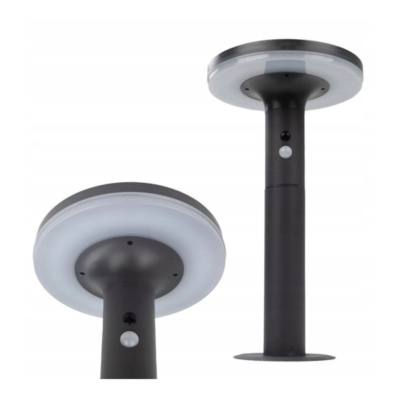Lampka PREMIUM ogrodowa SOLARNA TALERZ słupek ogrodowy mocny LED NW + PIR