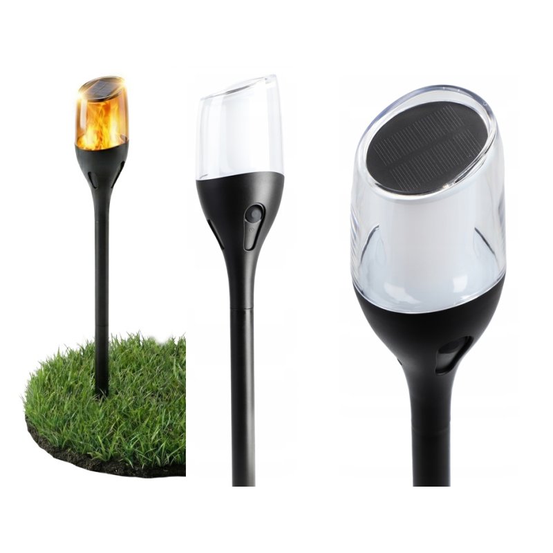 Lampa Solarna LED LATARNIA POCHODNIA WBIJANA Płomień 65cm Mocna PREMIUM