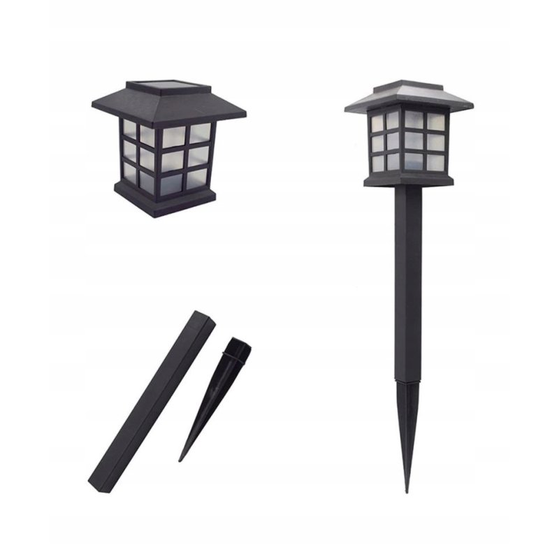 Lampka ogrodowa SOLARNA Latarenka mała lampa RETRO wbijana barwa ZIMNA