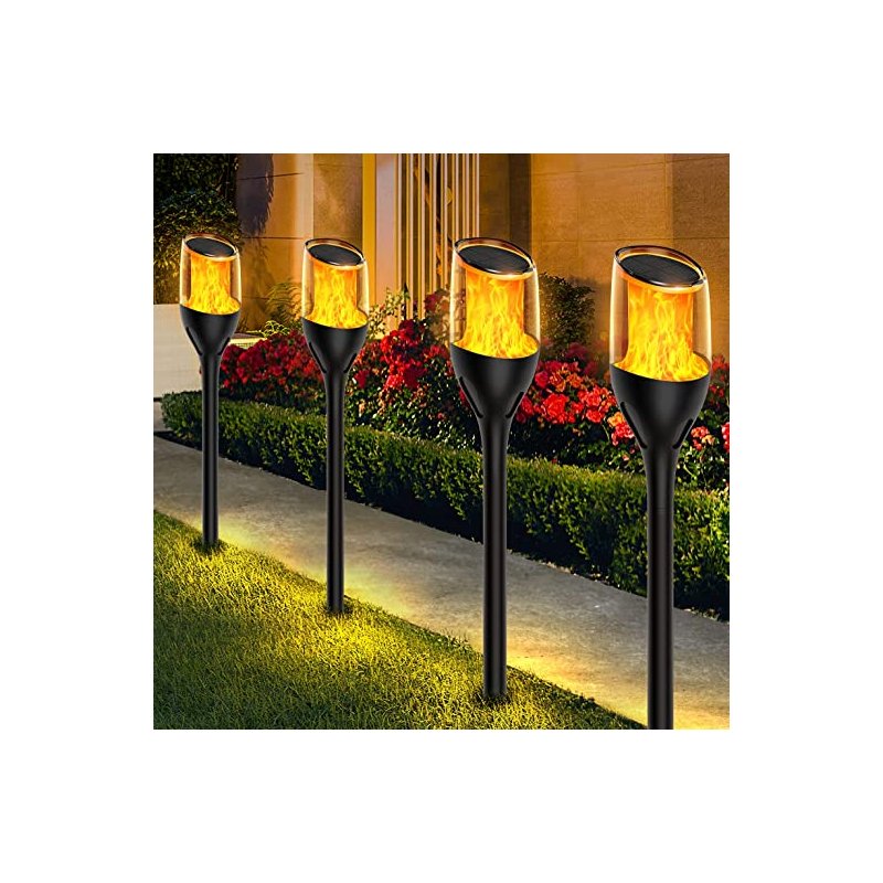 Lampa Solarna LED LATARNIA POCHODNIA WBIJANA Płomień 65cm Mocna PREMIUM