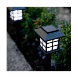 Lampka ogrodowa SOLARNA Latarenka mała lampa RETRO wbijana barwa ZIMNA