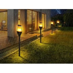 Lampa Solarna LED LATARNIA POCHODNIA WBIJANA Płomień 65cm Mocna PREMIUM