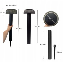 Lampka PREMIUM ogrodowa 2w1 SOLARNA słupek ogrodowy SOLARNY i na USB