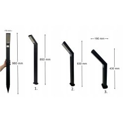 Lampka PREMIUM ogrodowa 2w1 SOLARNA słupek ogrodowy SOLARNY 97cm