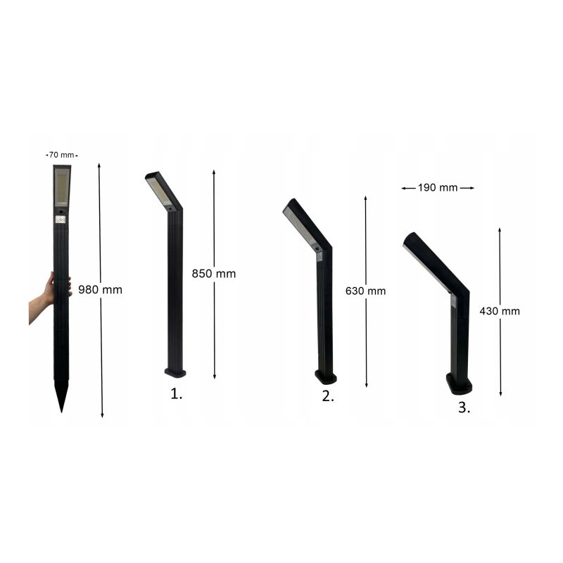 Lampka PREMIUM ogrodowa 2w1 SOLARNA słupek ogrodowy SOLARNY 97cm