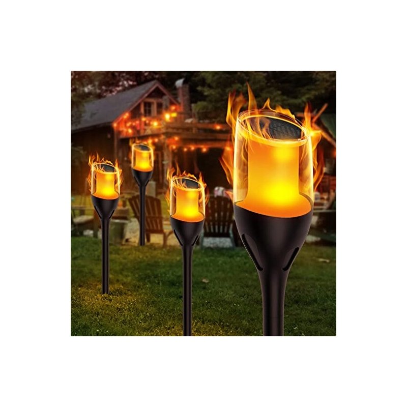 Lampa Solarna LED LATARNIA POCHODNIA WBIJANA Płomień 65cm Mocna PREMIUM