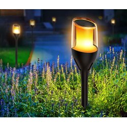 Lampa Solarna LED LATARNIA POCHODNIA WBIJANA Płomień 65cm Mocna PREMIUM